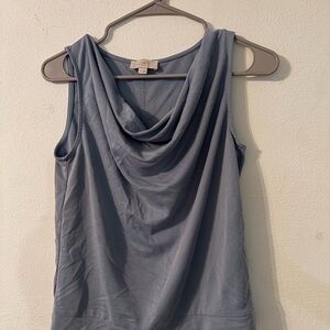 LOFT Draped Sleeveless Camisole in Dusty Blue Gray